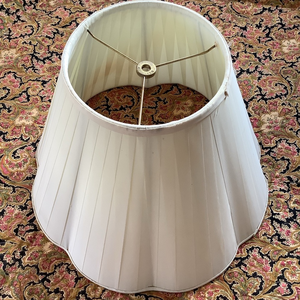 Vintage Westwood Cream Pleated Scalloped Large Lampshade